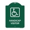 Signmission Handicap Visitor With Graphic, Green & White Aluminum Architectural Sign, 18" x 24", GW-1824-23920 A-DES-GW-1824-23920 - alternate 1